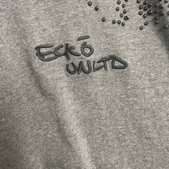 Ecko Unltd Studded Skeleton Tee Mens XXL Gray Soft Wash Grunge Y2K Streetwear - Picture 4 of 5